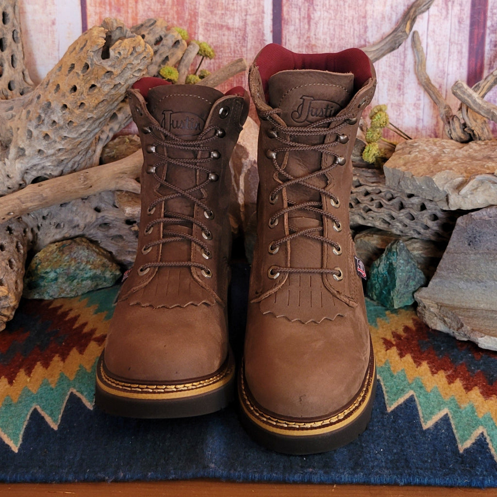 Men's Leather Boots "Hickory" by Justin OW440 Front Top View