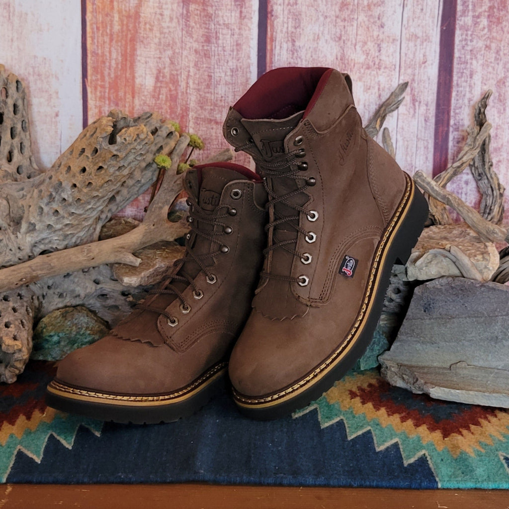 Men's Leather Boots "Hickory" by Justin OW440 Side Tilt View