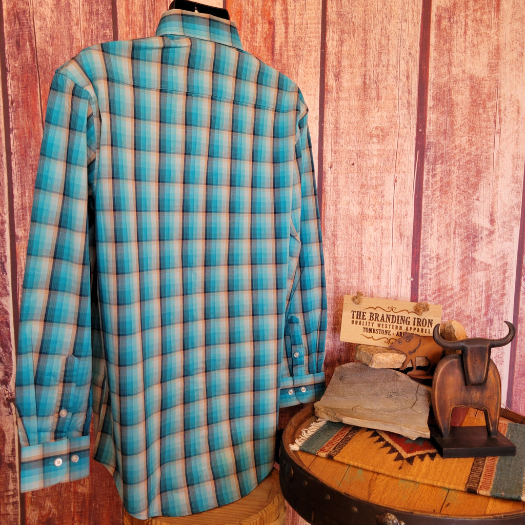 Men's Long Sleeve Plaid Shirt by Rock & Roll  BMB2S05852 Back View