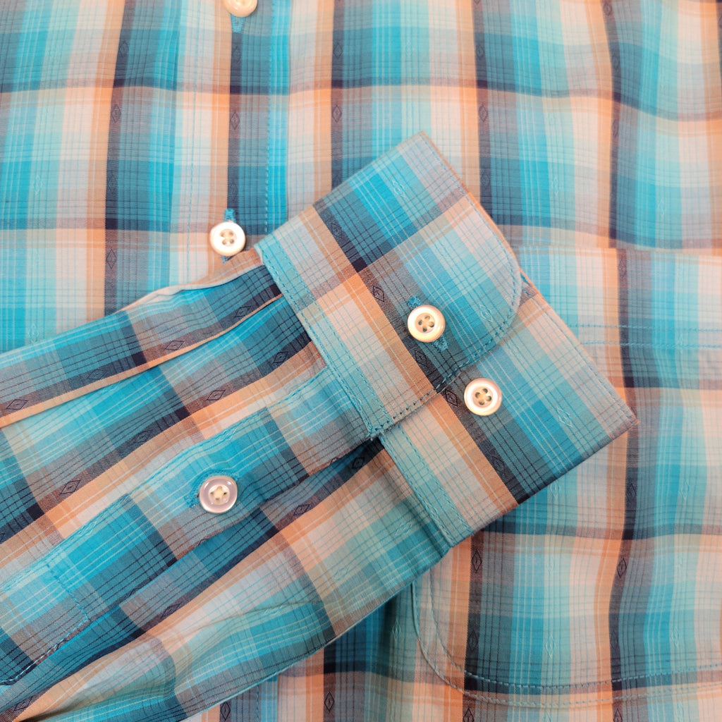 Men's Long Sleeve Plaid Shirt by Rock & Roll  BMB2S05852 Detailed Sleeve View