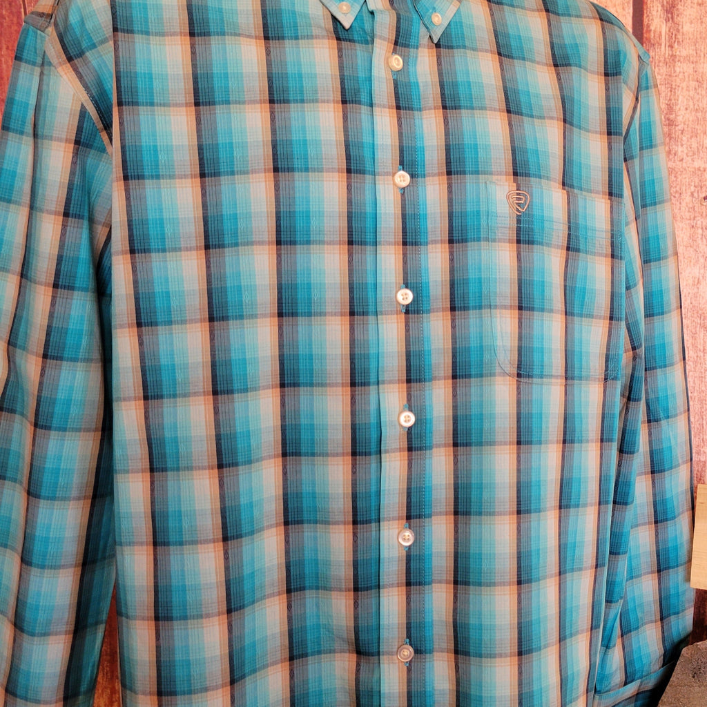 Men's Long Sleeve Plaid Shirt by Rock & Roll  BMB2S05852 Detailed View
