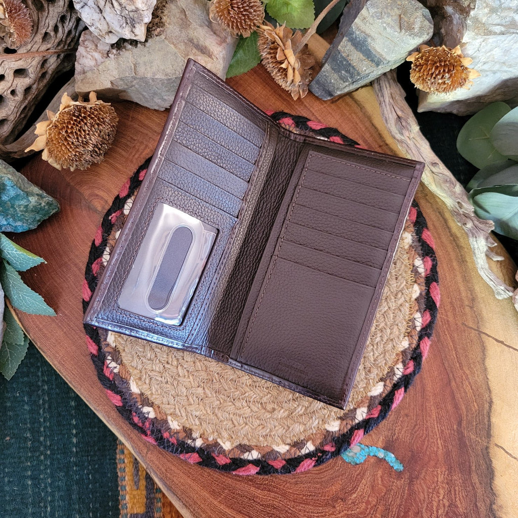 Men's Rodeo Wallet/Checkbook Cover by Nocona N5487602 Open View