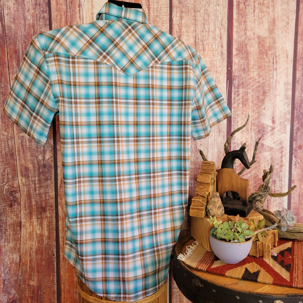 Men's Short Sleeve Snap Shirt by Rock & Roll Denim   RMN3S06540 Back View