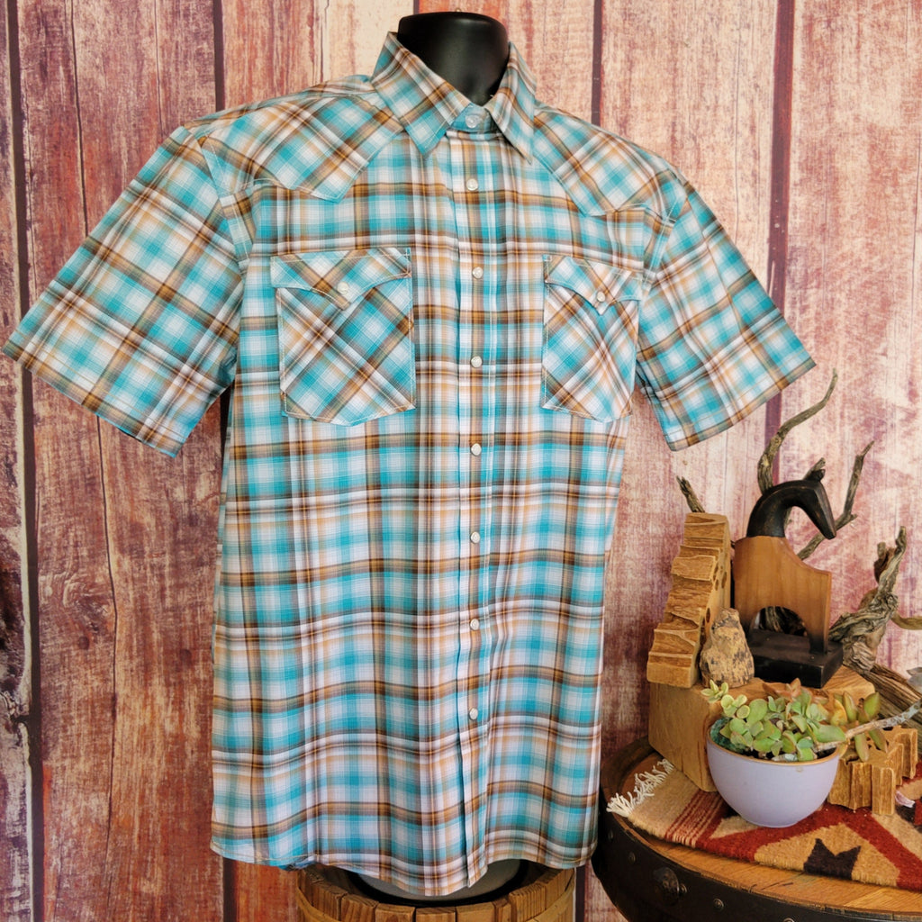 Men's Short Sleeve Snap Shirt by Rock & Roll Denim   RMN3S06540 Front View