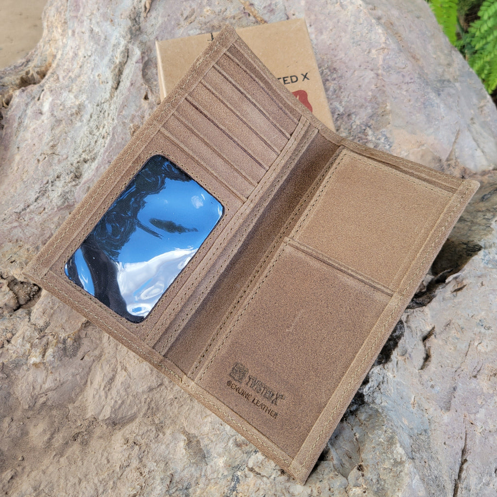 Suede leather interior with multiple card slots and ID slot.