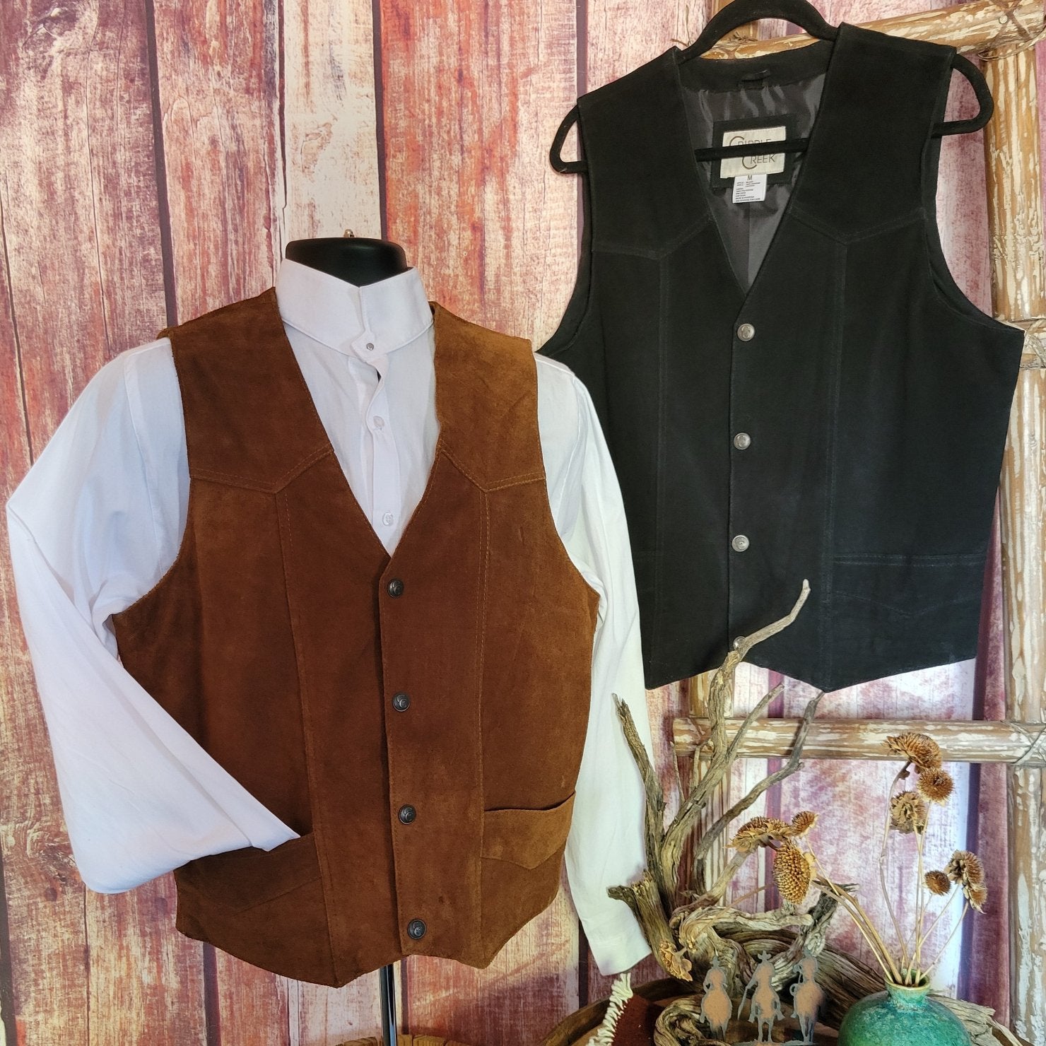 Men's Suede Leather Vest by Cripple Creek ML30 61 – The Branding