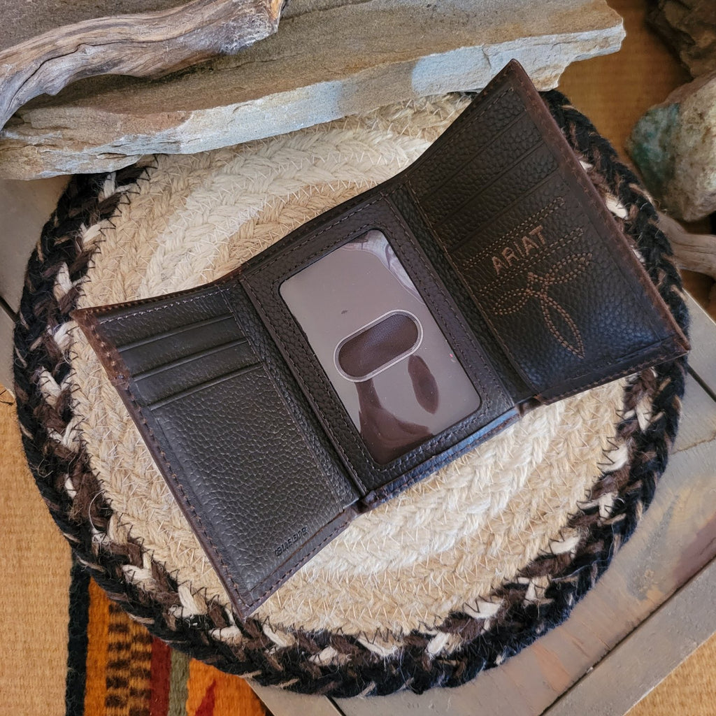 Men's Tri-Fold Wallet by Ariat A3511002 Open View