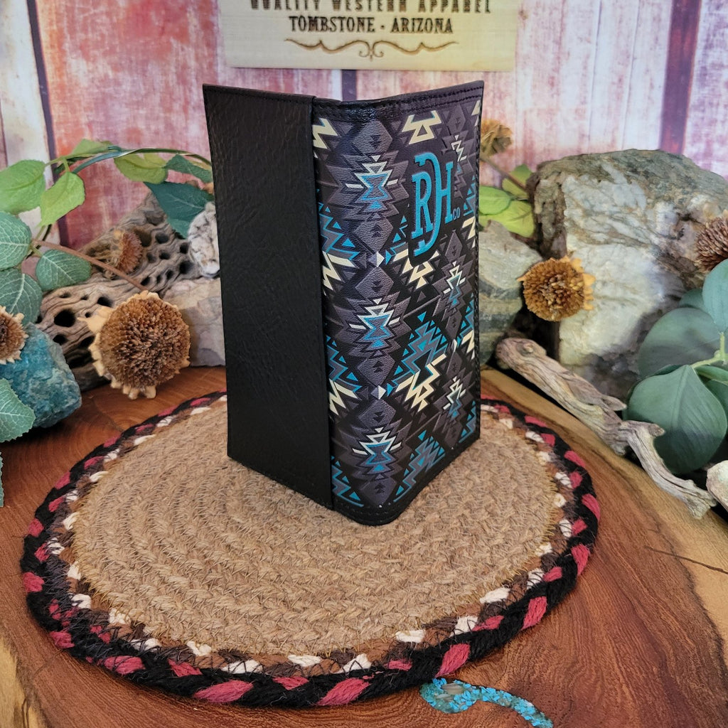 Men's Turquoise Black With Rodeo Wallet by Red Dirt Hat Co 24068876W4 Back Open View