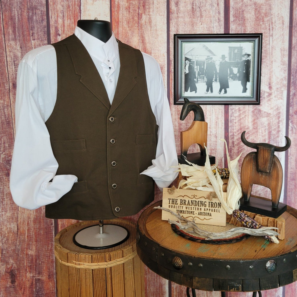 Men's Vest by Frontier Classics  CM60 Front Side View Brown