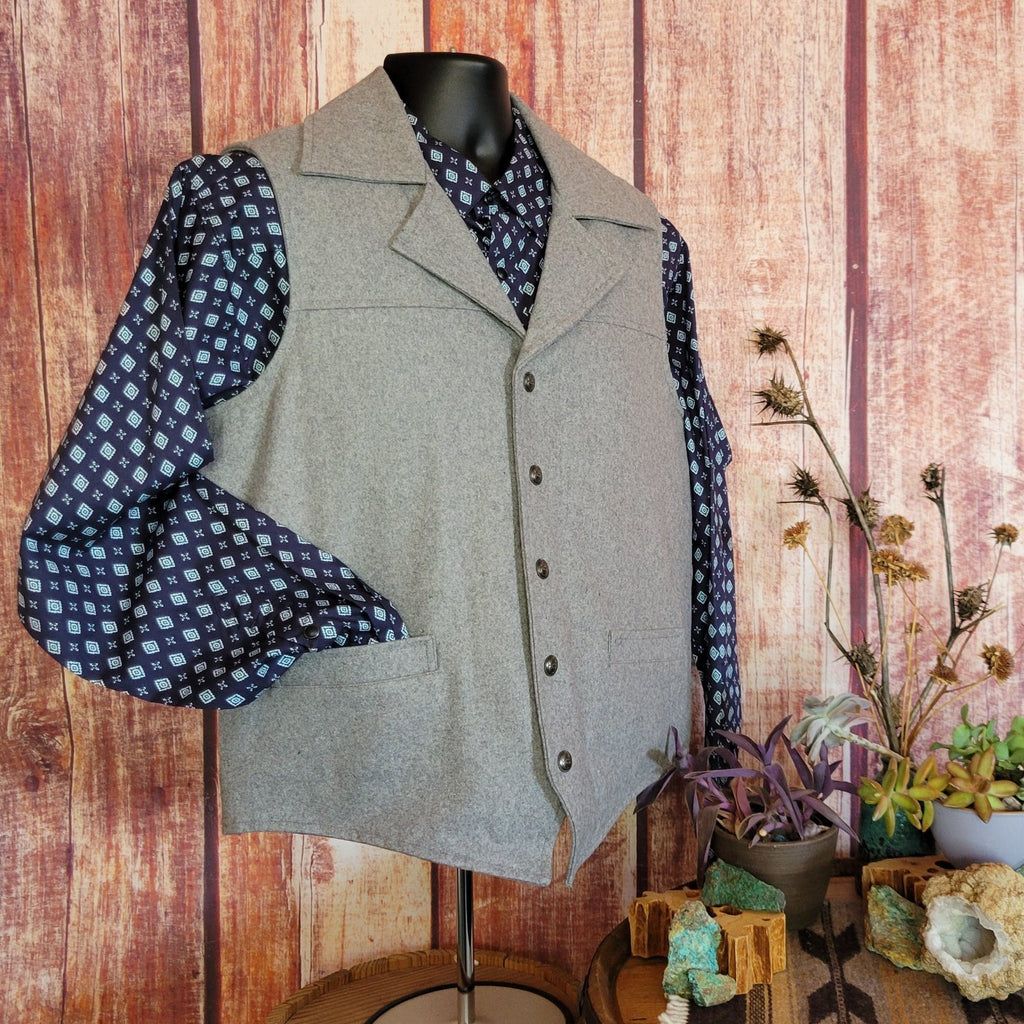 Men's Wool Concealed Carry Vest by Cripple Creek CR39066 Front Tilt View