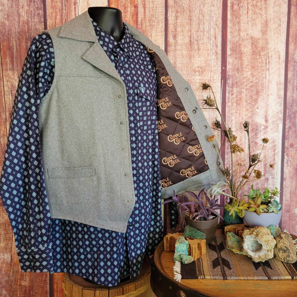 Men's Wool Concealed Carry Vest by Cripple Creek CR39066 Open View1