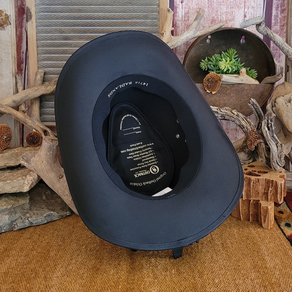 Oilskin Cotton Hat the "Badlands" by Outback Trading Company 14716 Inside View