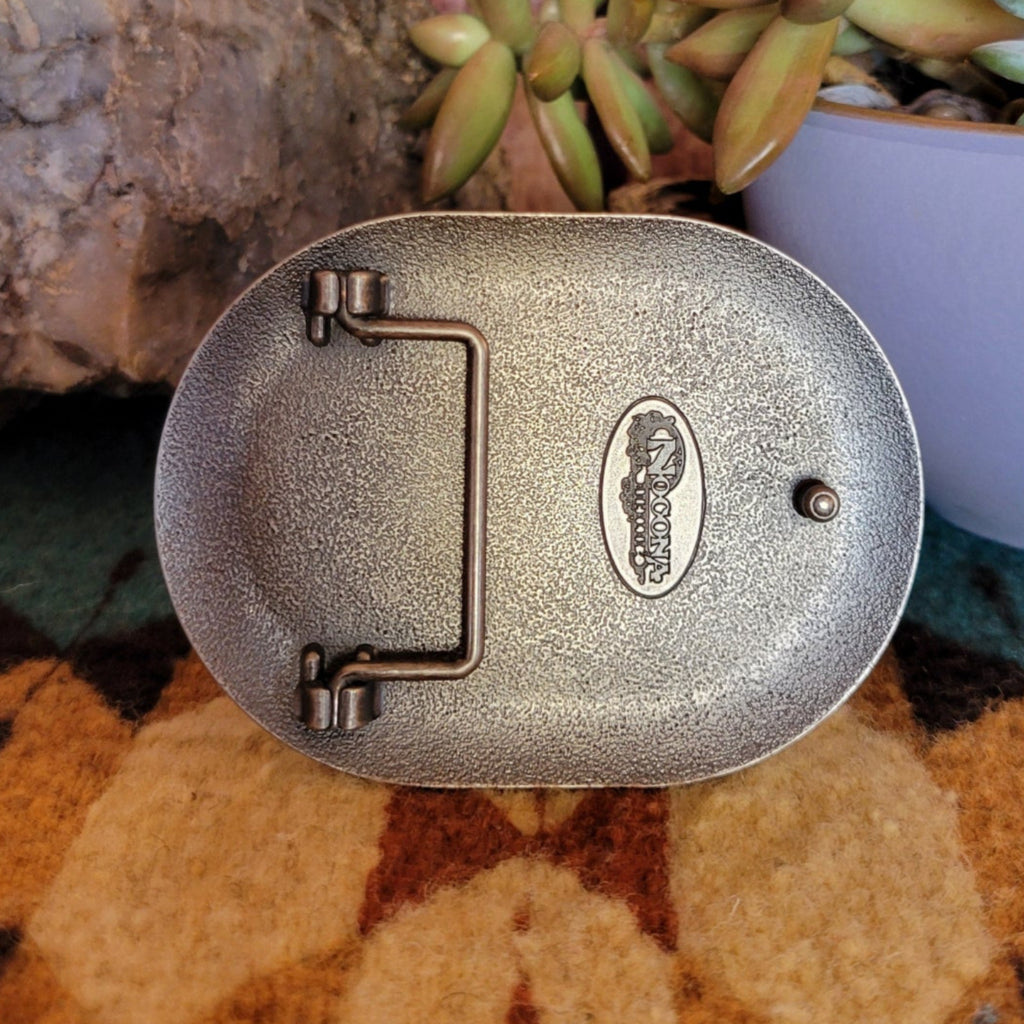 Oval Turquoise w/ Scrolling Belt Buckle by Nocona    37902 Back View