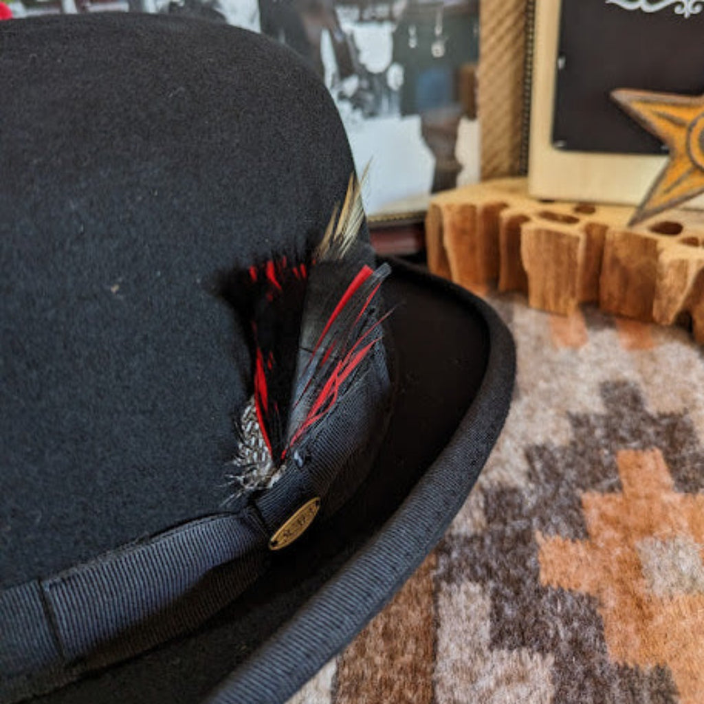 Derby Hat "Furlong" by Scala  WF506 black detail view