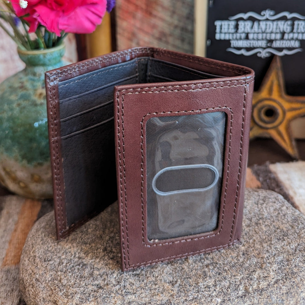 Tri-Fold Wallet "Tooled" by Justin   2005765W4 inside view