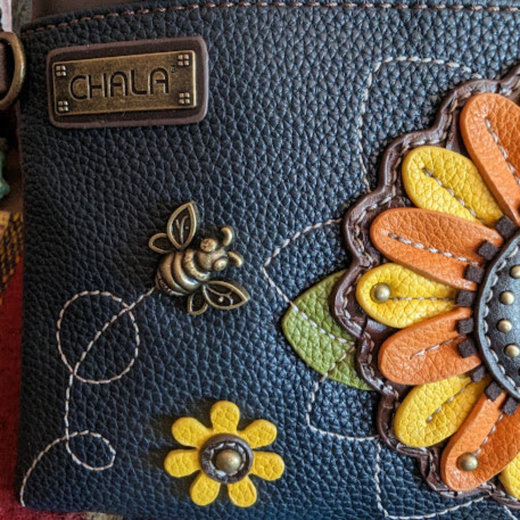Crossbody Purse the "Sunflower" by Chala  826SF1 detail view