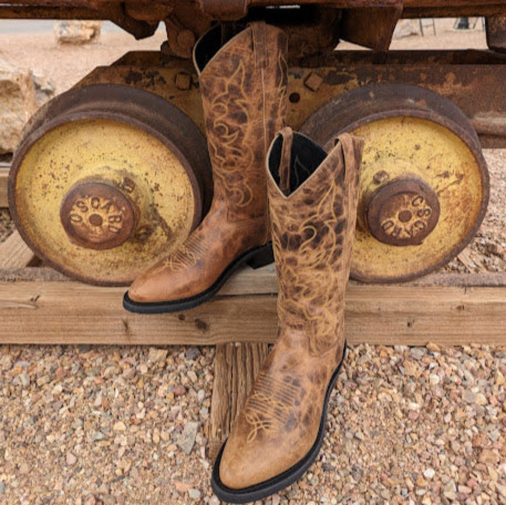 Leather Boots by Old West   TBM3014 side view
