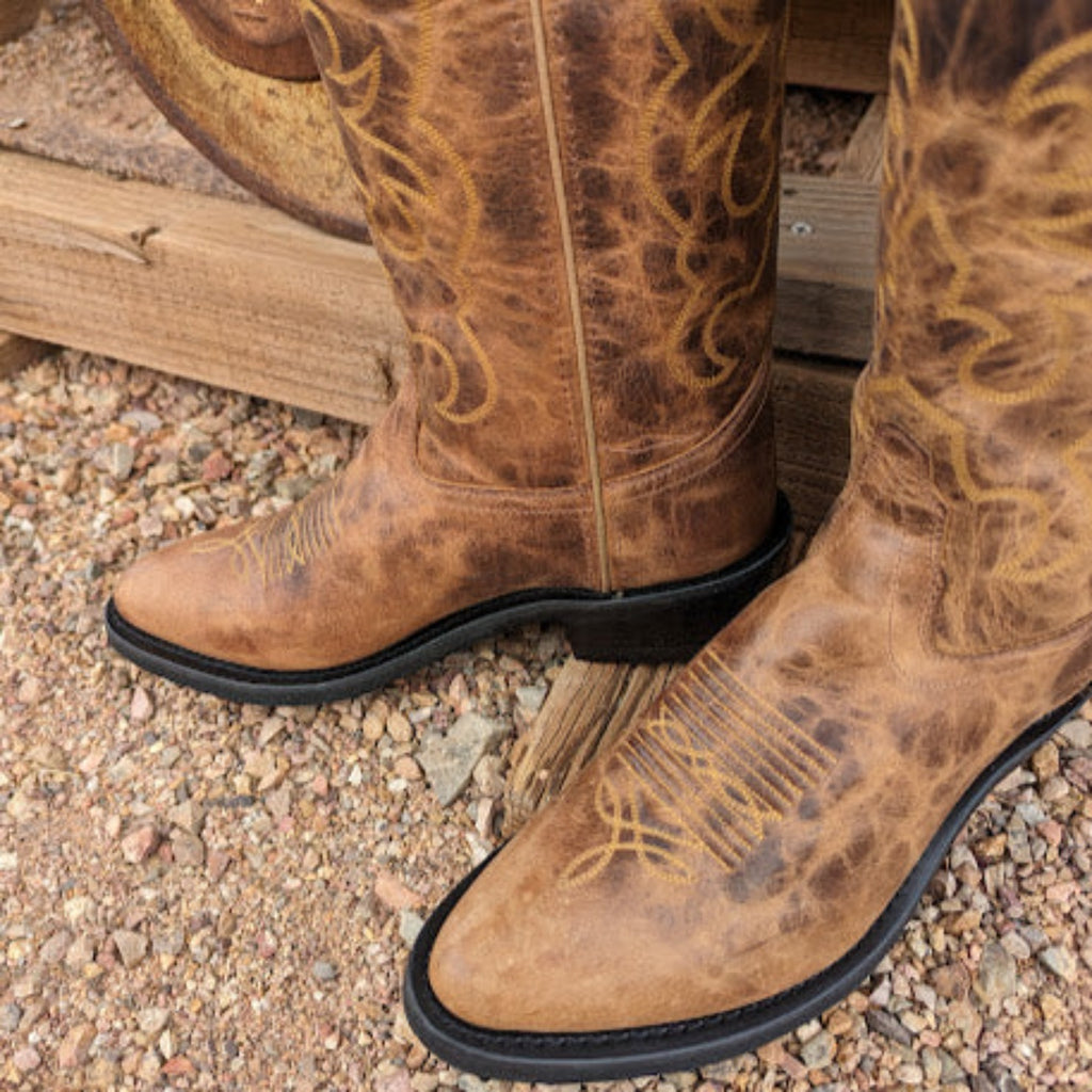 Leather Boots by Old West   TBM3014 toe view