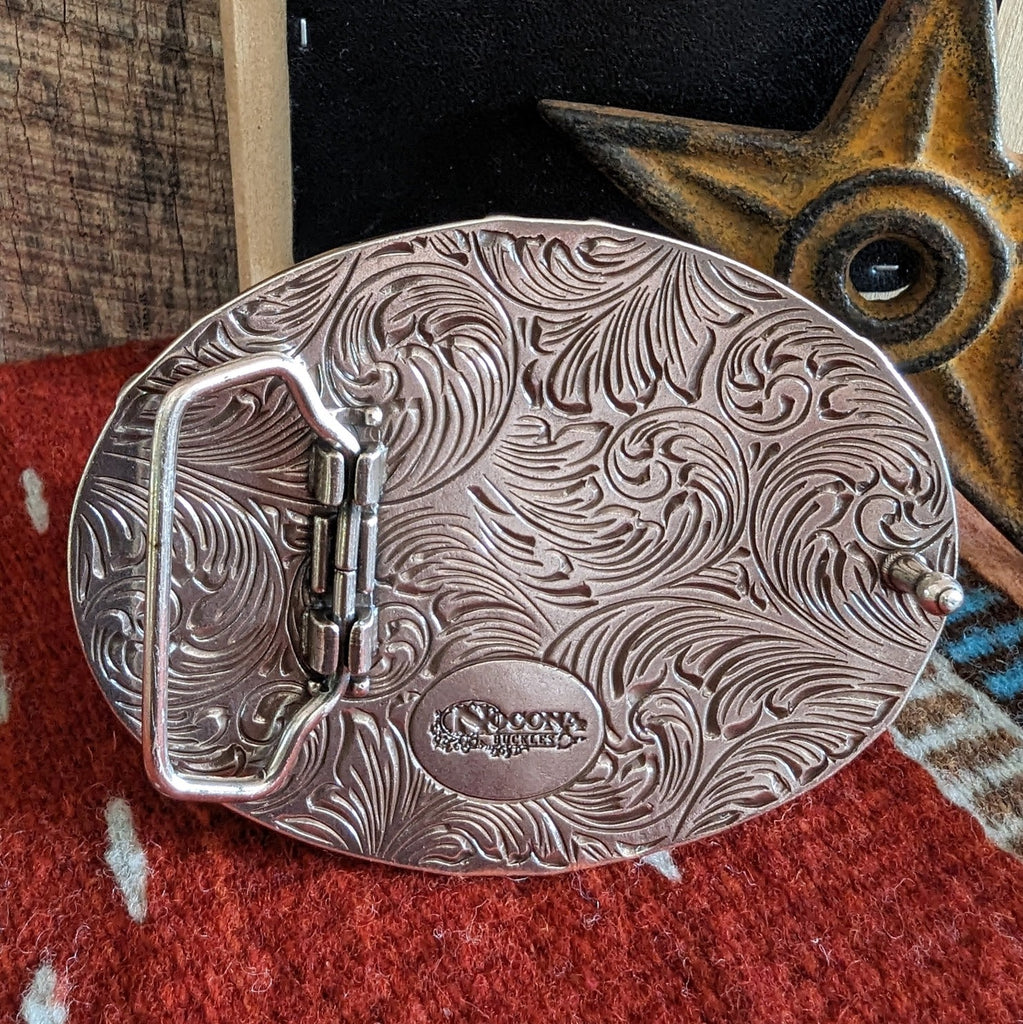  "Barbed Wire Buffalo" Belt Buckle by Nocona   37908 back view