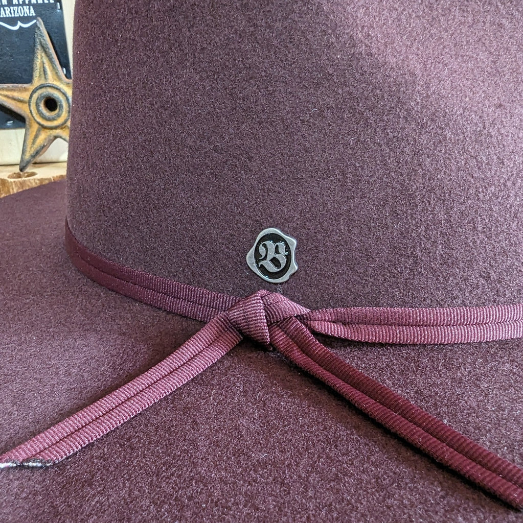 Vintage Couture Wool Felt Hat by Biltmore  BF155-wine detail view