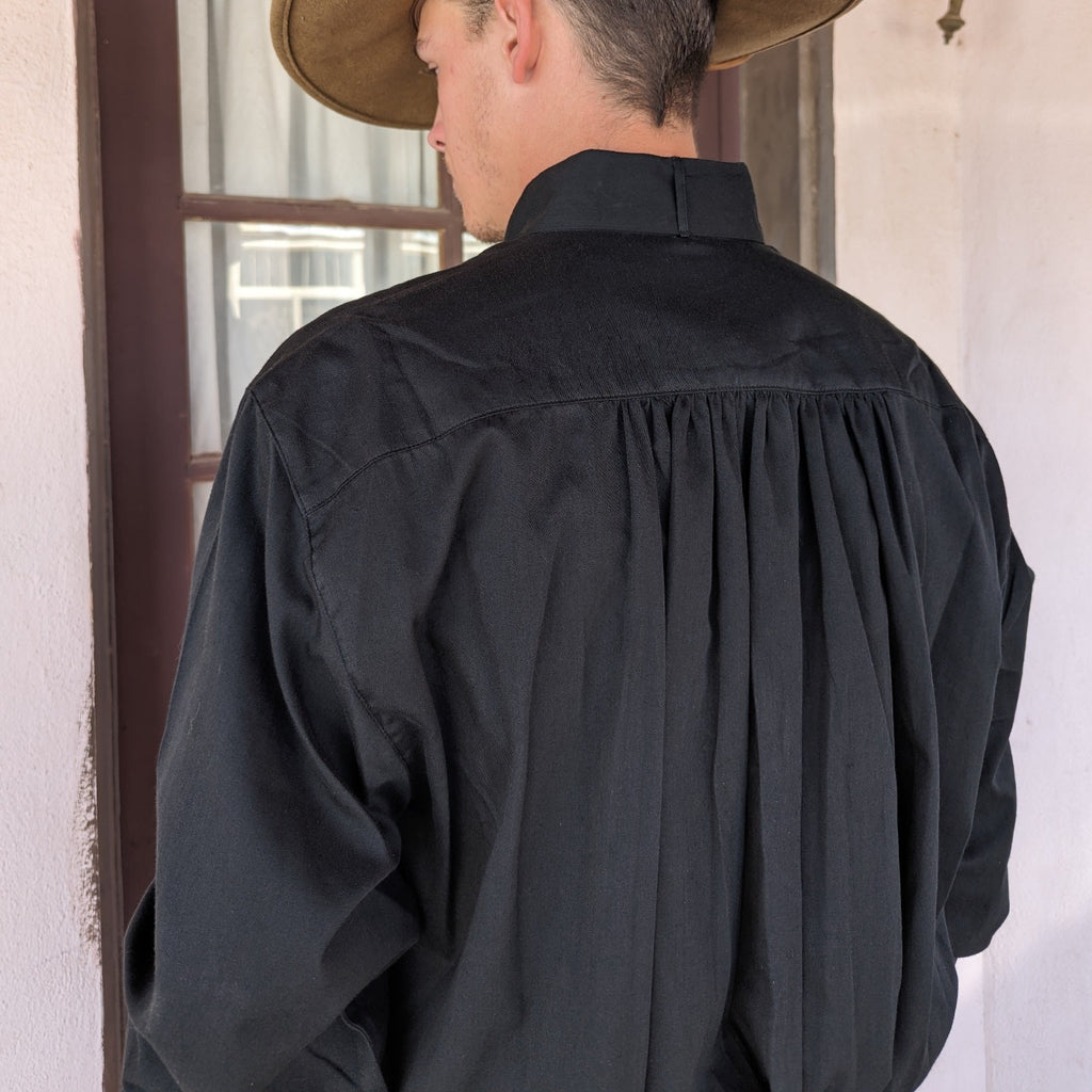 Men's Vintage Long Sleeve Shirts "Dodge City" by Frontier Classics  CM66 black back view