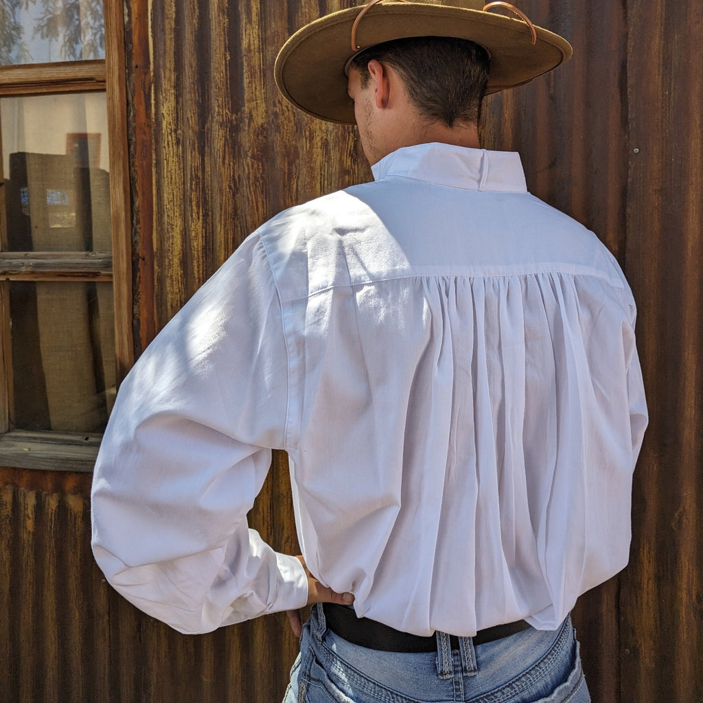 Men's Vintage Long Sleeve Shirts "Dodge City" by Frontier Classics  CM66 white back view