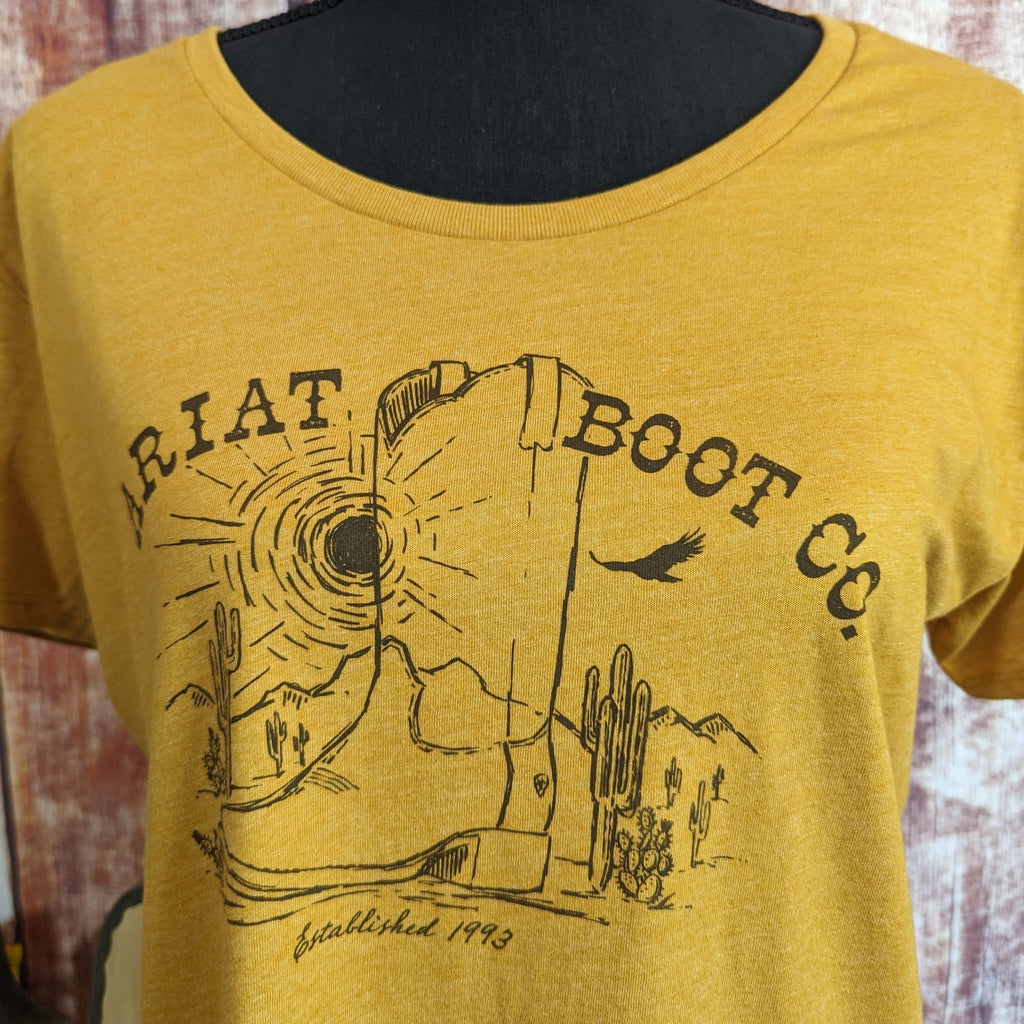 Women's "Bootscape" Short Sleeve T-Shirt by Ariat  10047638 front detail view