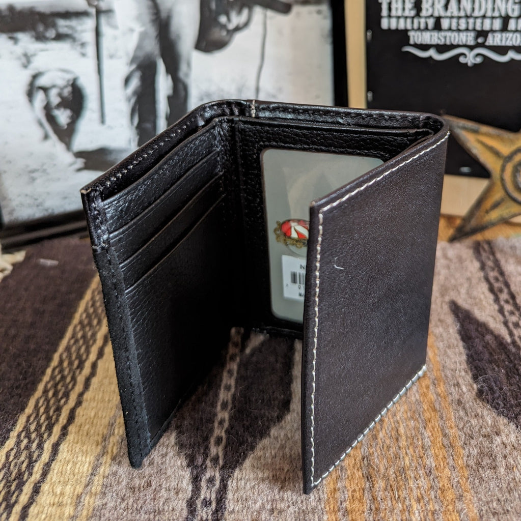 Men's Tri Fold Rough Out Wallet by Nocona   N500046001 inside view