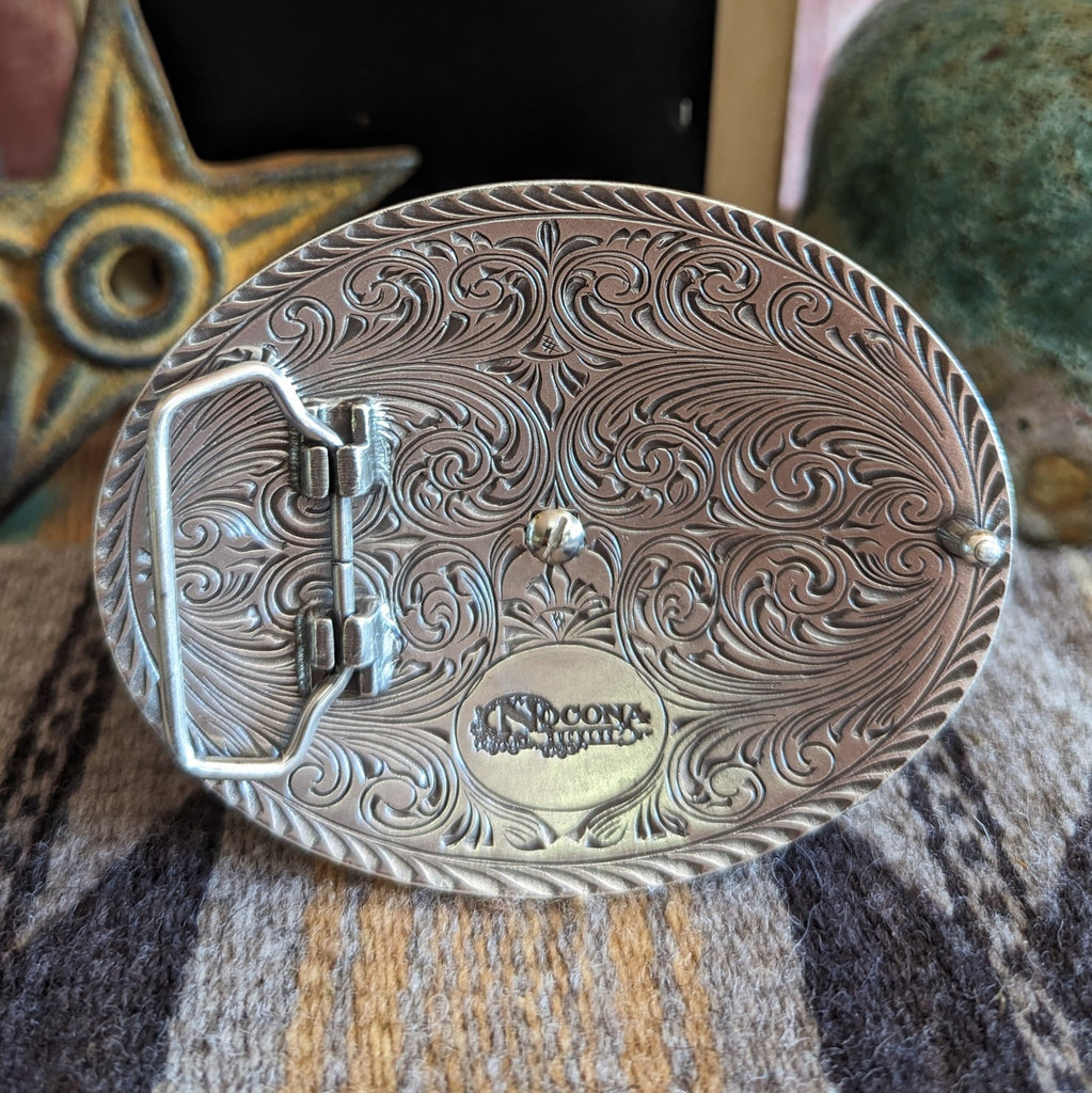 Belt Buckle the "Copper Cactus" by Nocona 37701 back view