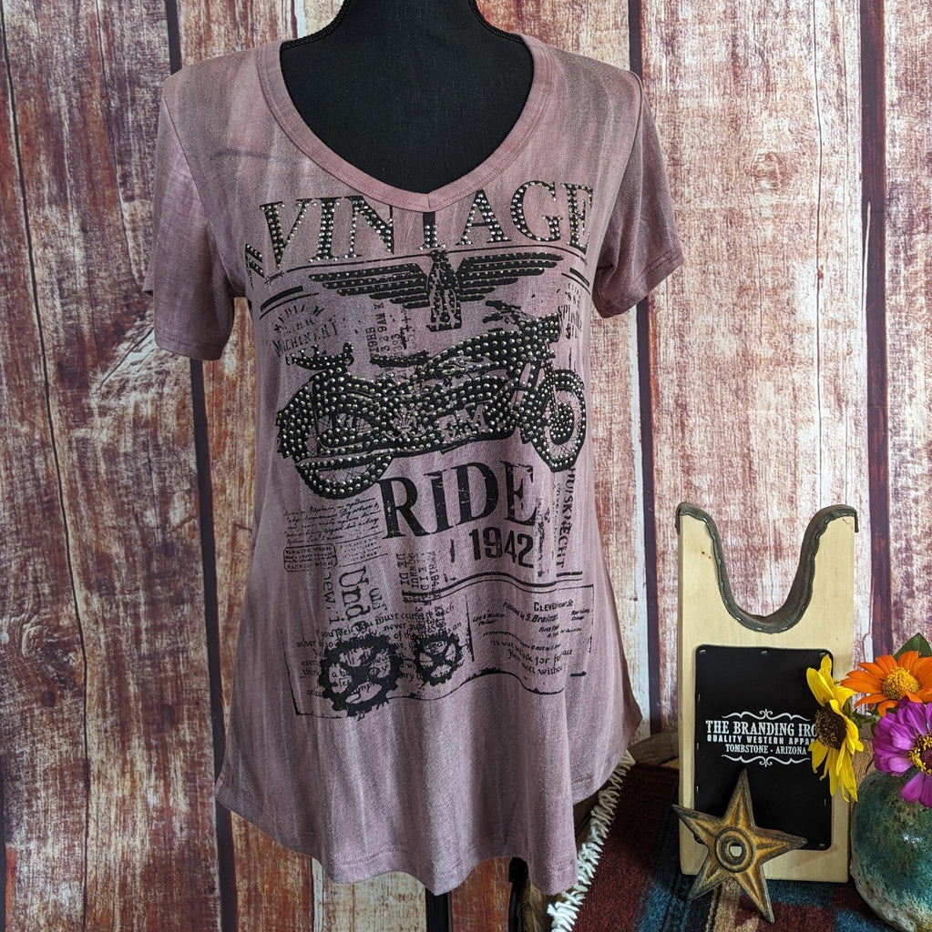 Women's Shirt "Vintage Ride" by Liberty Wear   7755 front view