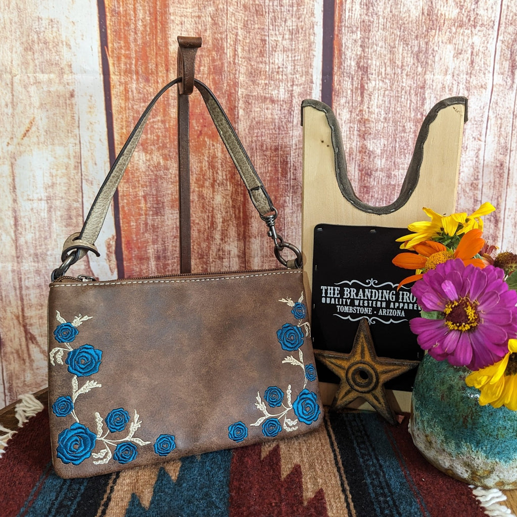 Embroidered Convertible Bag by Justin  2149687MUL front view