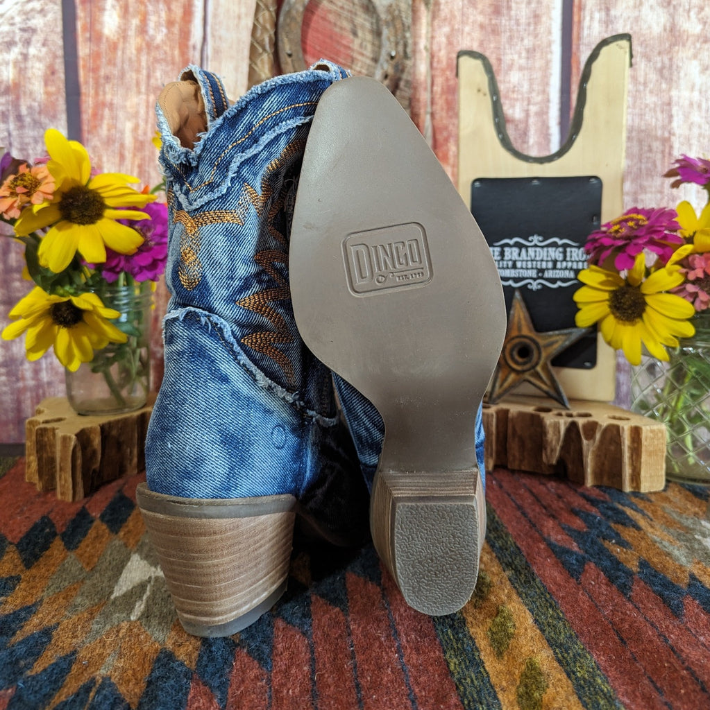Women's Denim Boots "Y'all Need Dolly" by Dingo  DI 950 bottom view