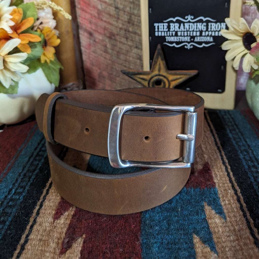 Leather Belt the “Billy Bob” by Tony Lama C41319 front view