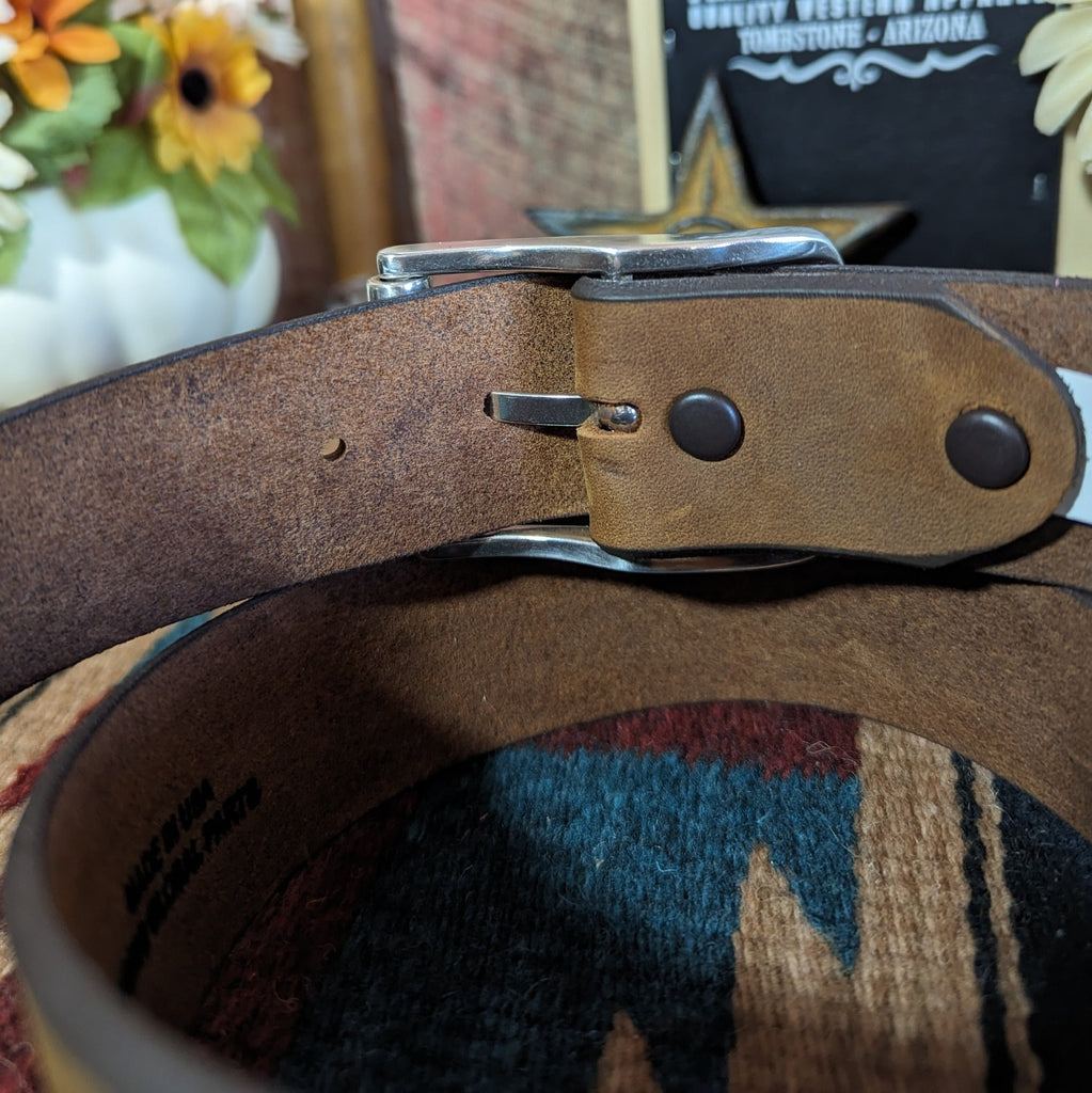Leather Belt the “Billy Bob” by Tony Lama C41319 backview