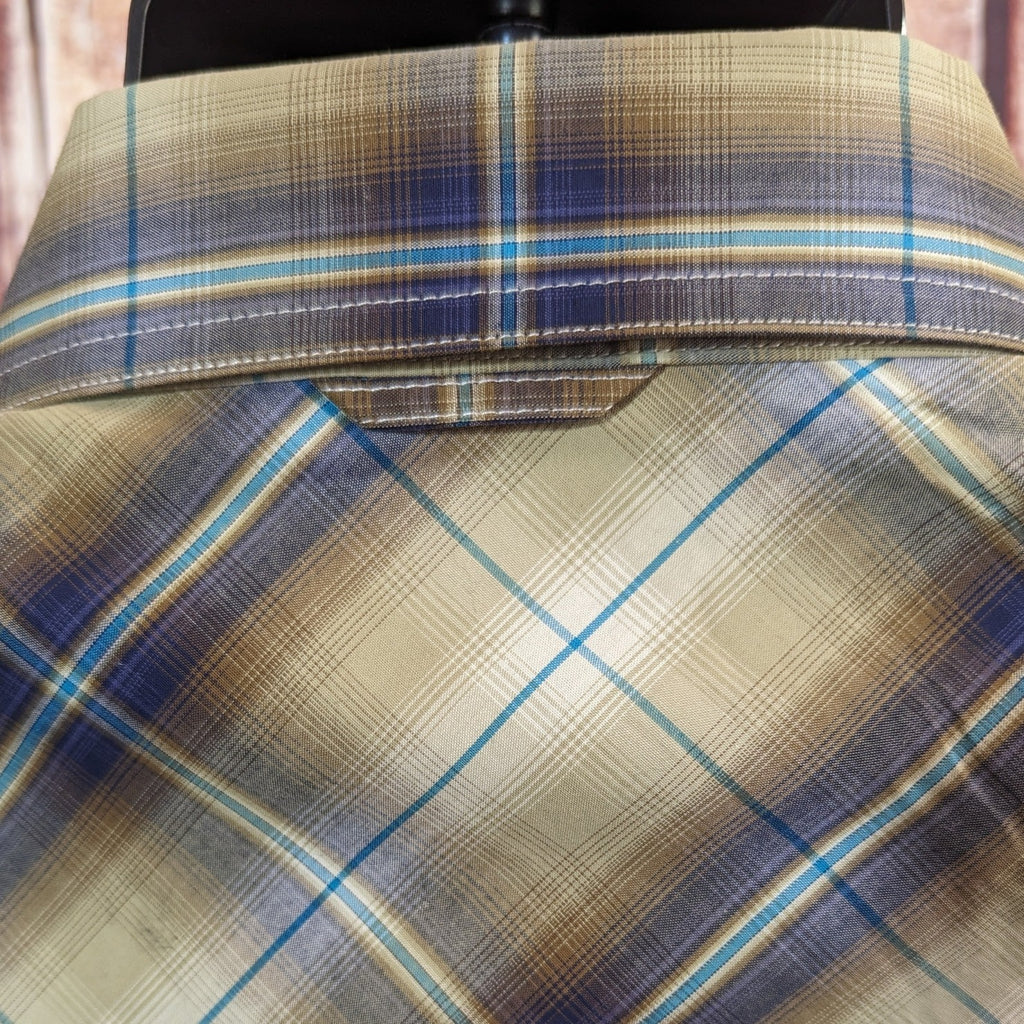 Men's Amarillo Plaid Snap Shirt by Roper 3-01-278-7031 TA Detailed Collar View