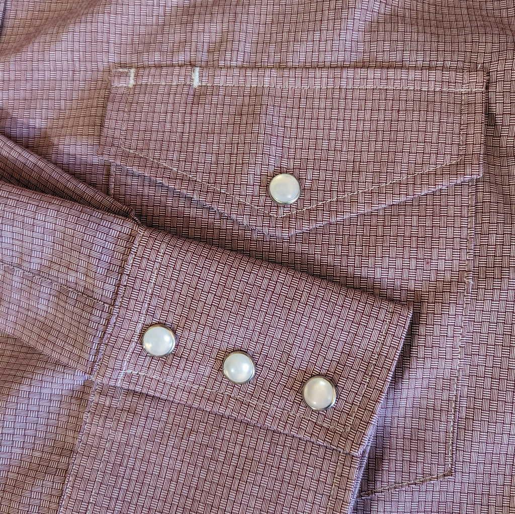 Men's Solid Tone Snap Shirt by Roper 1-01-145-679 WI Detailed View