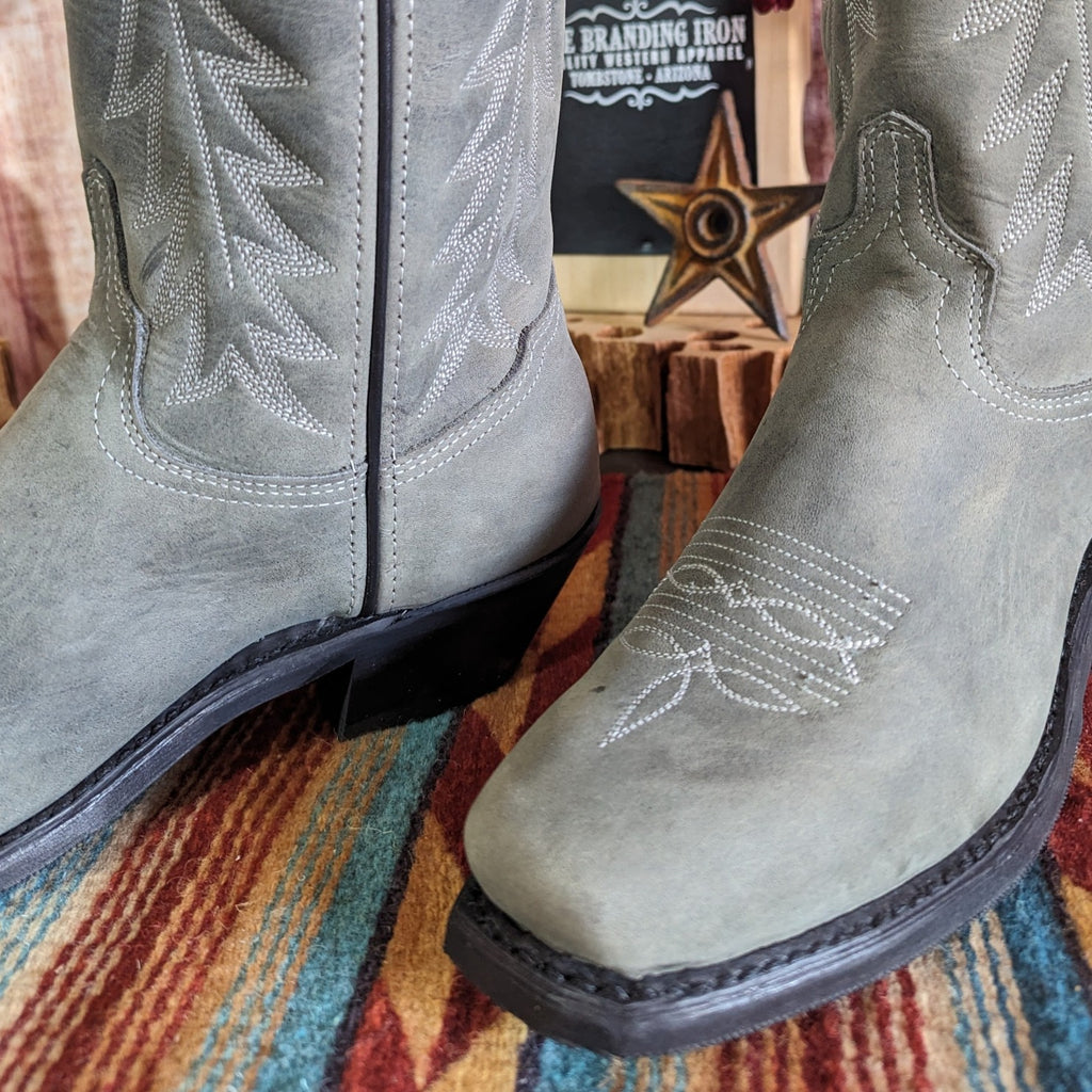 Leather Women's Sage Colored boot by Abilene 9228 Detailed Toe view