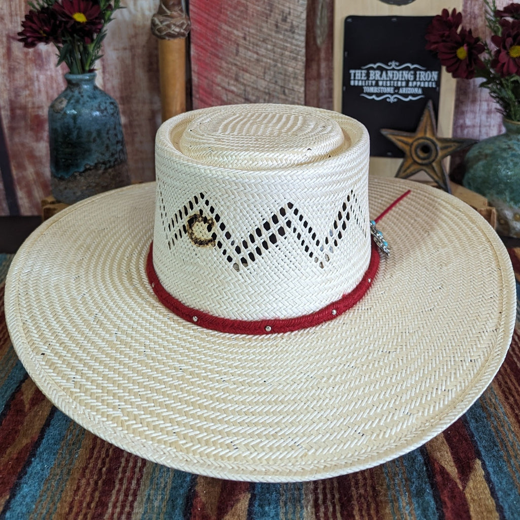 Straw Hat "Painted Borders" by Charlie 1 Horse  CSPNTB-254OW8L0 Front View