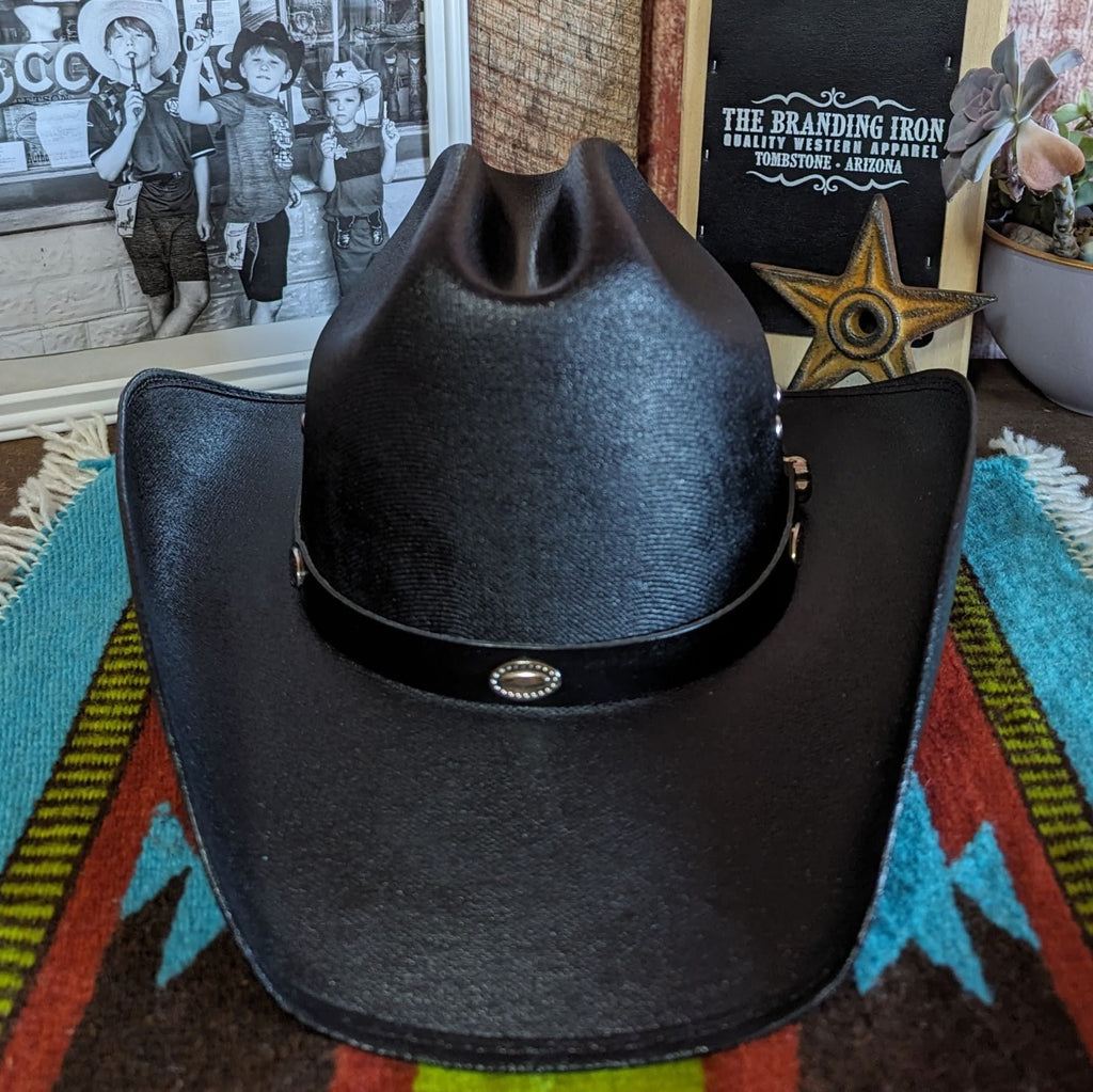Kids Black Straw Hat "Lil Cattleman" by Western Express CA-4BLK-E-K Front View