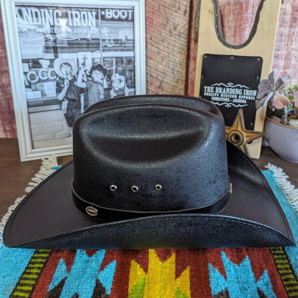Kids Black Straw Hat "Lil Cattleman" by Western Express CA-4BLK-E-K Side View 
