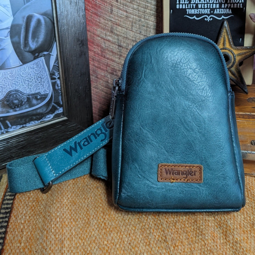 Wrangler Sling Bag Purse by Montana West Antique Turquoise Front View 