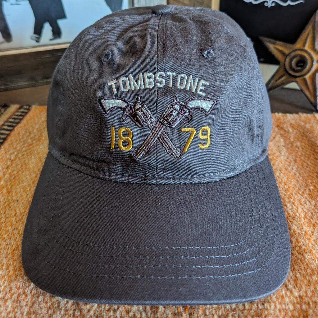 Dad Cap "Tombstone 1879" Baseball Cap by MV Sport GB310 Charcoal Front View