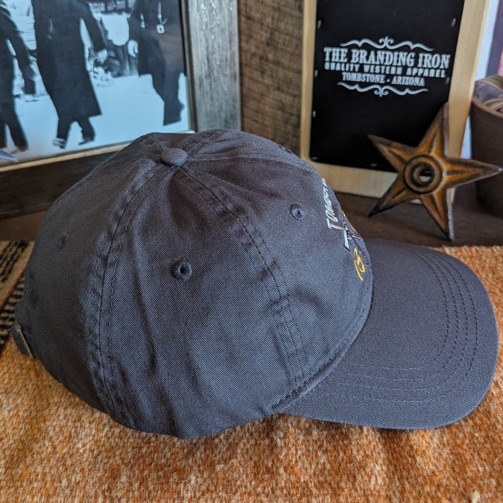 Dad Cap "Tombstone 1879" Baseball Cap by MV Sport GB310 Charcoal Side View 