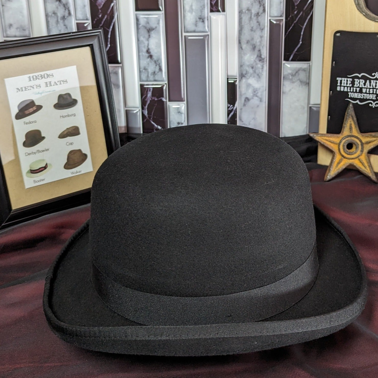 Stacy Adams Wool Felt Homburg Hat - Black Derby & Bowler Hats