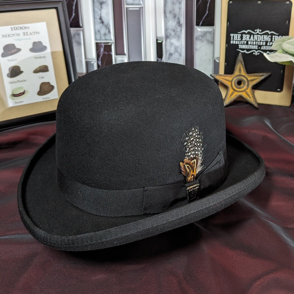 The "Monroe Derby" Hat by Stacy Adams SAW506-PACK Black Side View
