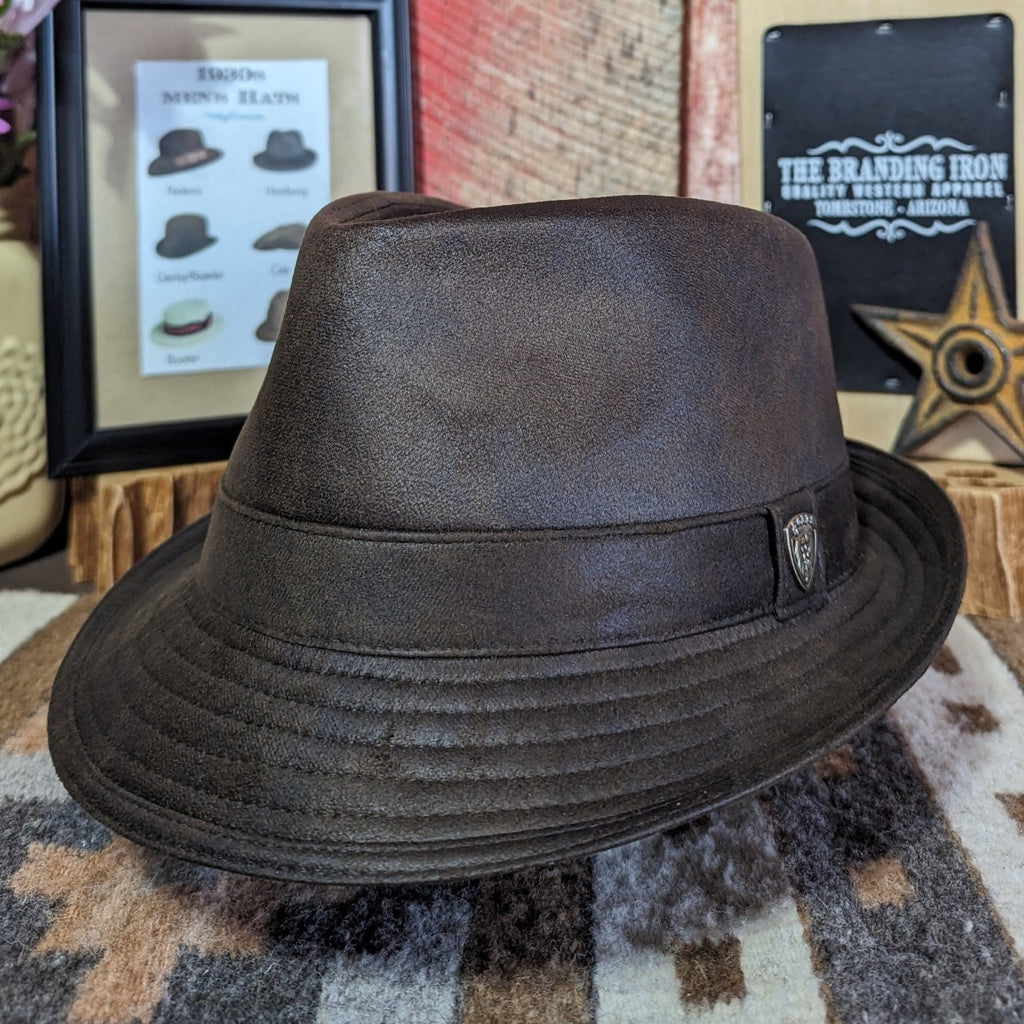 Poly Leather Hat "Urban" by Dobbs  DCURB67TD14 Front Side View