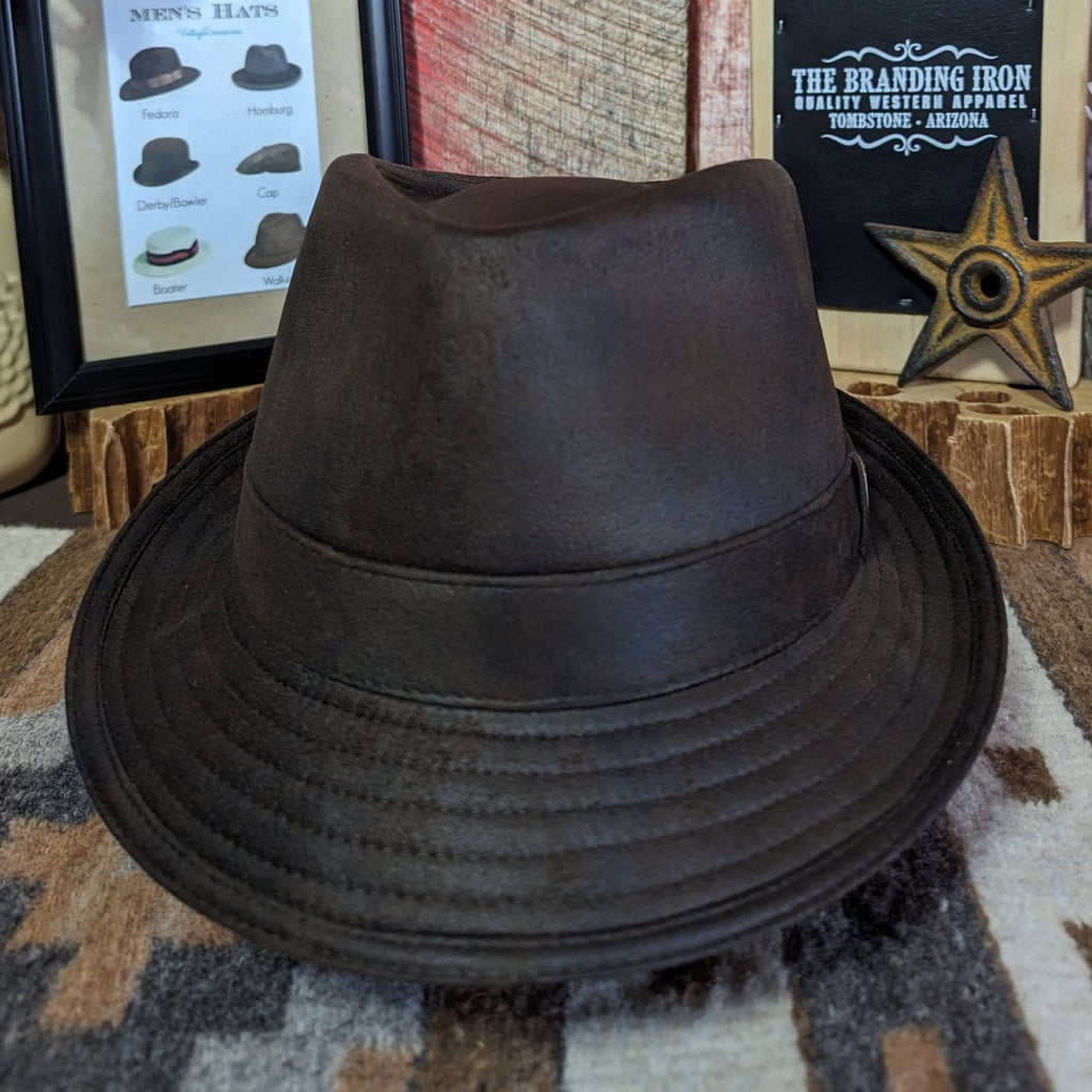 Poly Leather Hat "Urban" by Dobbs  DCURB67TD14 Front View