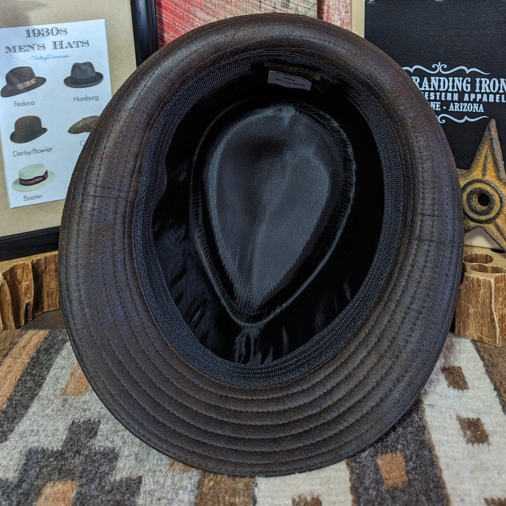 Poly Leather Hat "Urban" by Dobbs  DCURB67TD14 Inside View