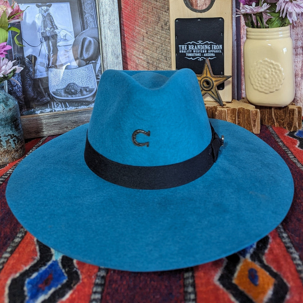 Wool Hat “Highway” by Charlie One Horse  CWHIWA-403682 Blue Front View
