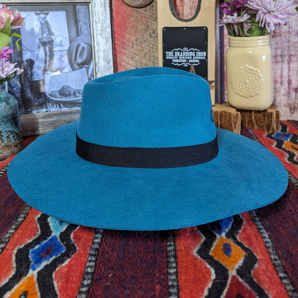 Wool Hat “Highway” by Charlie One Horse  CWHIWA-403682 Blue Side View